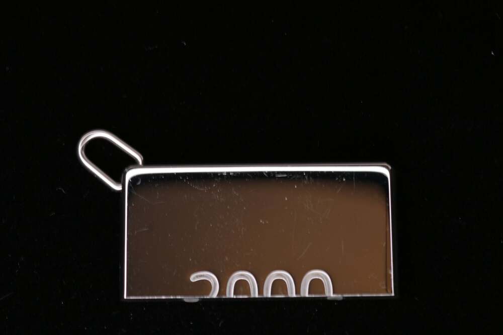 Vintage Hermès Symbole 2000 Tag Pendant Palladium Plated Plate 19.29g